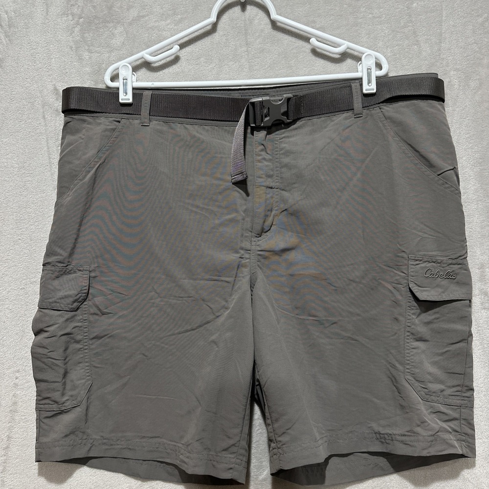 Cabela's Men's Trail Hiking Belted Outdoor Shorts Size 42 Gray